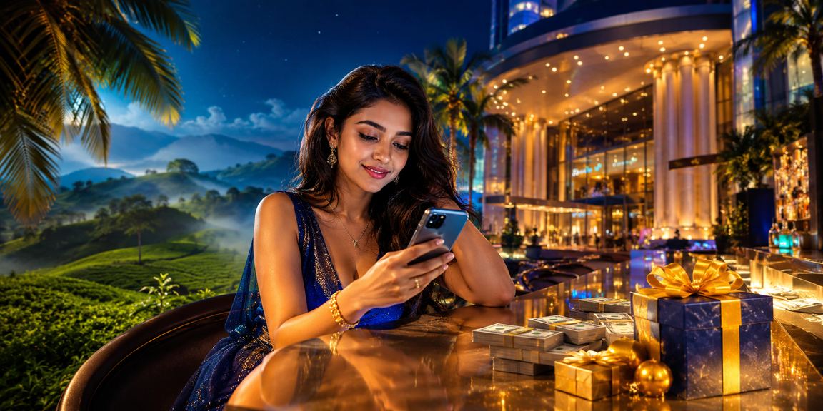 ঢাকায় চা বাগানে মোবাইলে ক্যাসিনো গেম খেলার দৃশ্য